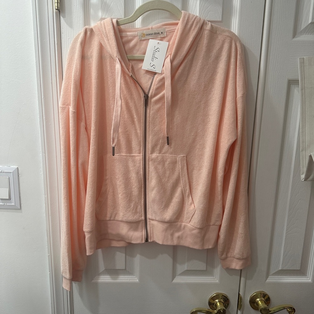 Ocean Drive Peach Zip-Up Hoodie